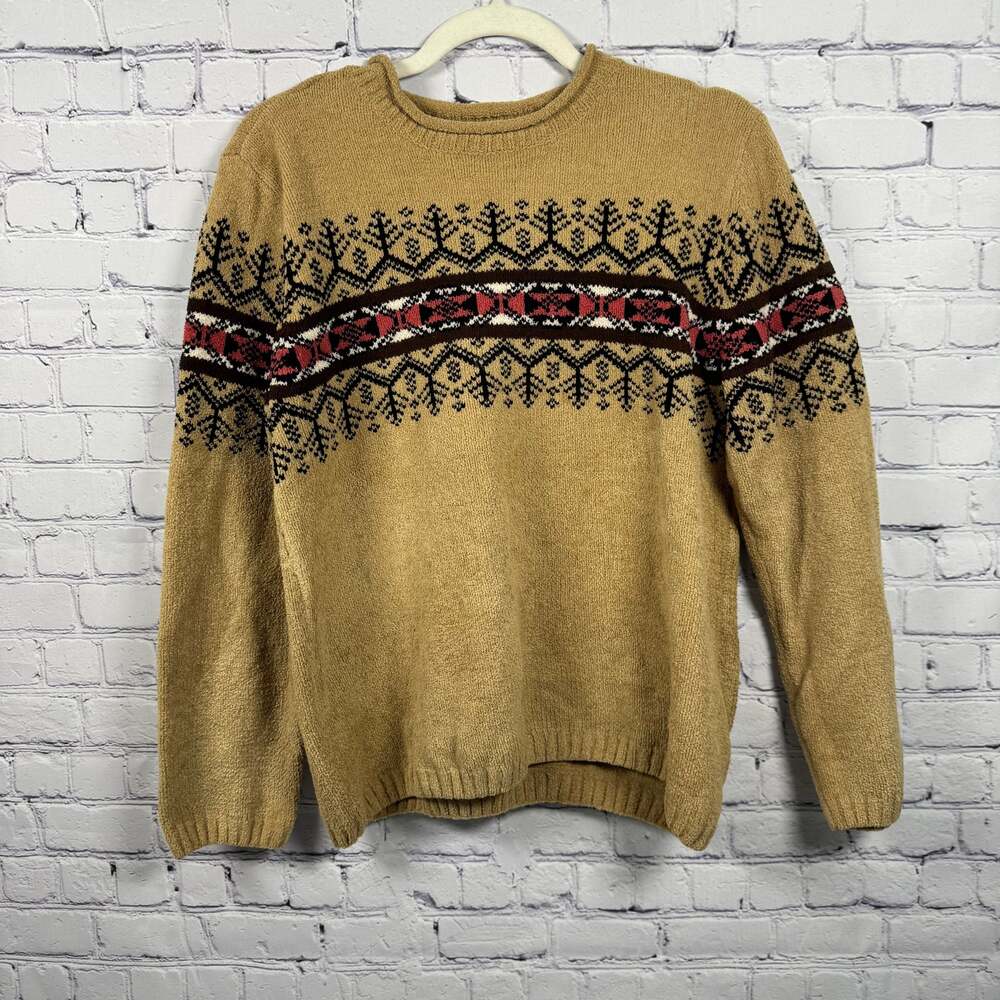 Vintage Erika Sweater Multicolor Fair Isle Ski Resortwear Size M